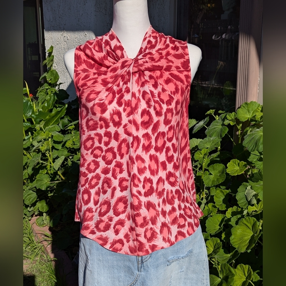 Kate Spade Leopard Print Pink Tank Blouse